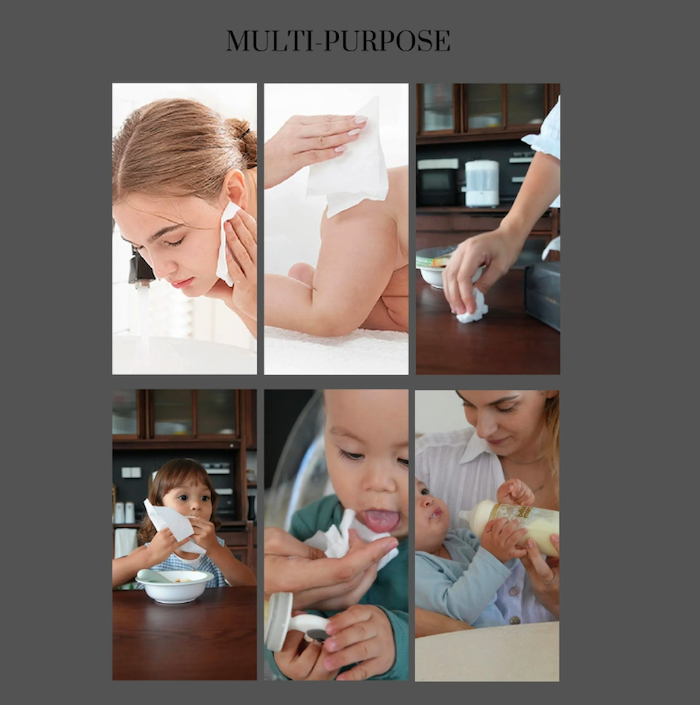 marcus and marcus disposbale face towel for wet and dry use 多用途干湿两用巾宝宝洗澡舌苔外出旅游